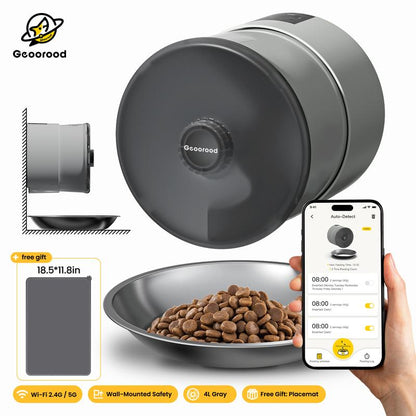 【Geoorood】Wall-Mounted Pet Auto Feeder - 10Mm Clog-Free, 2.4G/5G Wifi, Multi-Power, Regular Feeding，Spotless Floors#Tiktokshopjumpstartsale