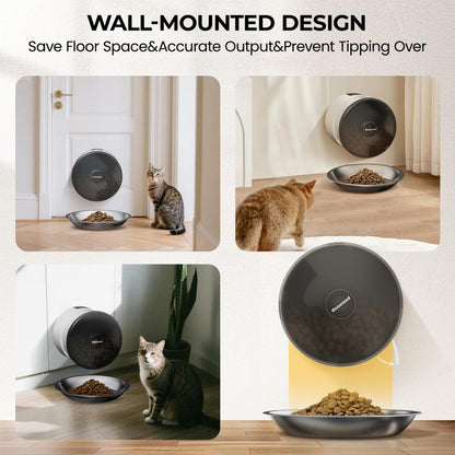【Geoorood】Wall-Mounted Pet Auto Feeder - 10Mm Clog-Free, 2.4G/5G Wifi, Multi-Power, Regular Feeding，Spotless Floors#Tiktokshopjumpstartsale